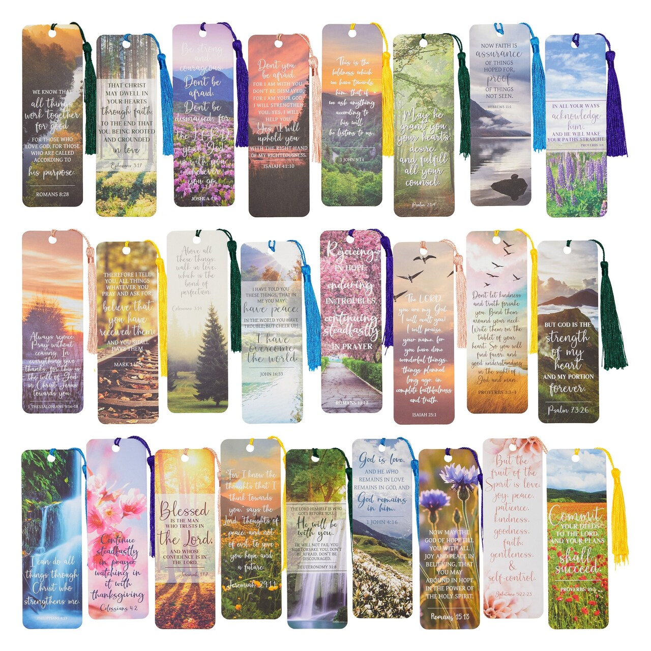 100 Pack Christian Bookmarks with Religious Scriptures, Bible Verse